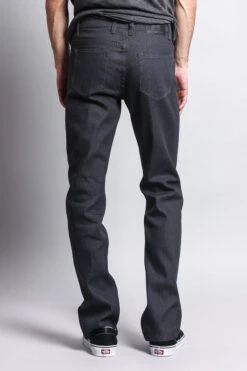Men's Slim Fit Raw Denim Jeans (Charcoal) -Victorious DL980 CHC 3