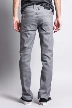 Men's Slim Fit Raw Denim Jeans (Grey) -Victorious DL980 GRY 3