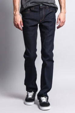 Men's Slim Fit Raw Denim Jeans (Indigo/Timber) 11 Men's Slim Fit Raw Denim Jeans (Indigo/Timber) -Victorious DL980 INT 5