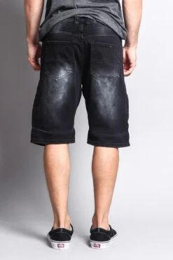 Faded Zipper Front Biker Shorts 26 Faded Zipper Front Biker Shorts -Victorious DS2010 BLK 3