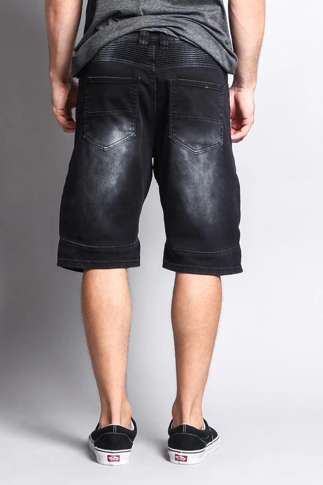 Faded Zipper Front Biker Shorts 7 Faded Zipper Front Biker Shorts - Image 5
