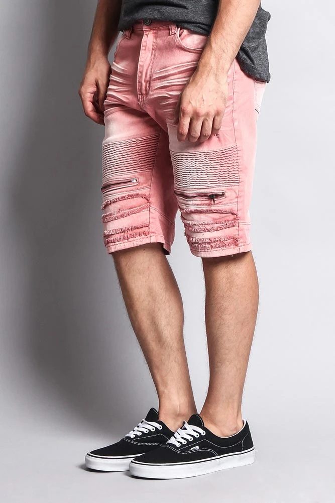 Faded Zipper Front Biker Shorts 10 Faded Zipper Front Biker Shorts - Image 8