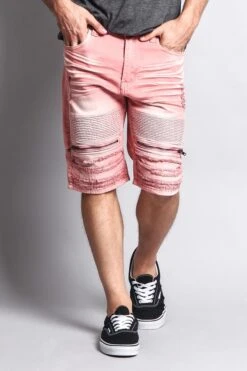 Faded Zipper Front Biker Shorts 32 Faded Zipper Front Biker Shorts -Victorious DS2010 DPK 5