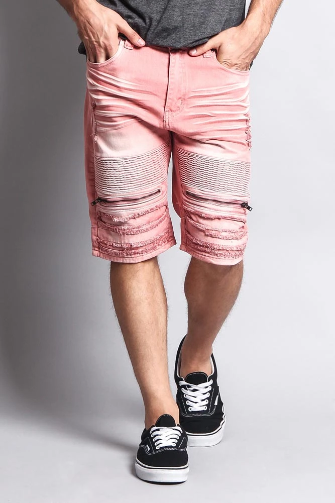 Faded Zipper Front Biker Shorts 13 Faded Zipper Front Biker Shorts - Image 11