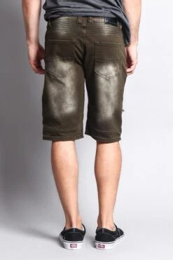 Faded Zipper Front Biker Shorts 34 Faded Zipper Front Biker Shorts -Victorious DS2010 OLV 3