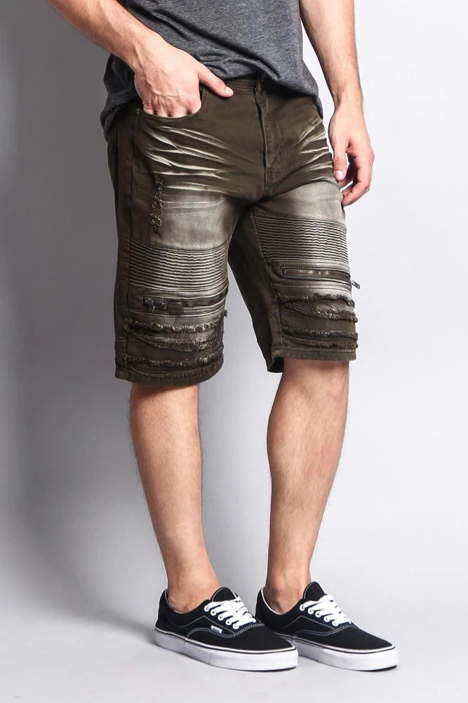Faded Zipper Front Biker Shorts 16 Faded Zipper Front Biker Shorts - Image 14