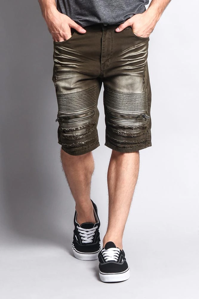 Faded Zipper Front Biker Shorts 17 Faded Zipper Front Biker Shorts - Image 15