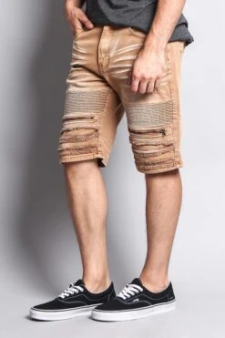 Faded Zipper Front Biker Shorts 38 Faded Zipper Front Biker Shorts -Victorious DS2010 WHE 2