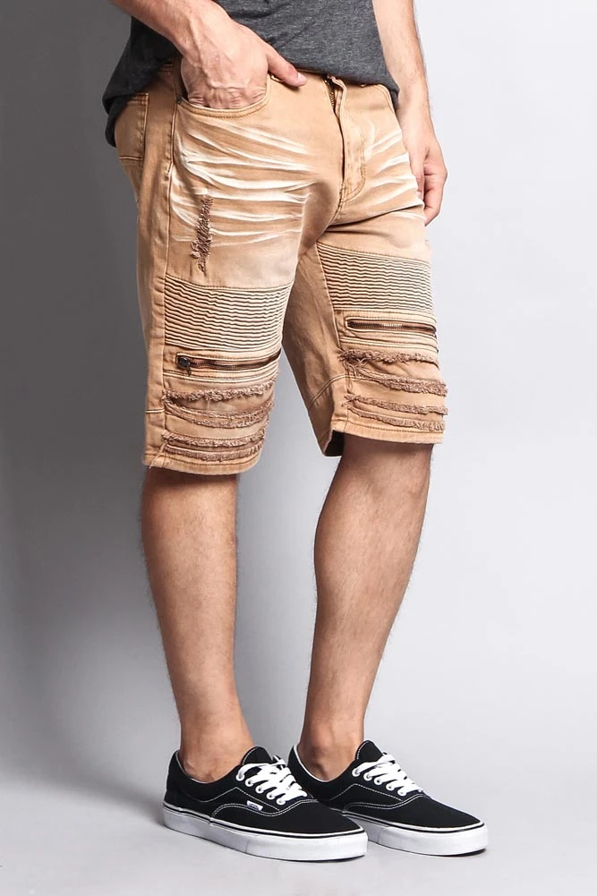 Faded Zipper Front Biker Shorts 21 Faded Zipper Front Biker Shorts - Image 19