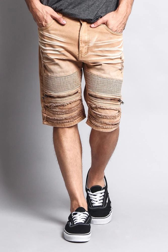 Faded Zipper Front Biker Shorts 22 Faded Zipper Front Biker Shorts - Image 20