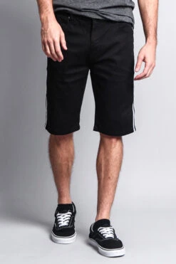 Men's Shorts With Stripes -Victorious DS2036 BLK 5
