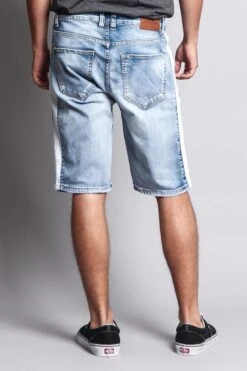 Men's Track Stripe Denim Shorts -Victorious DS2038 IND 3