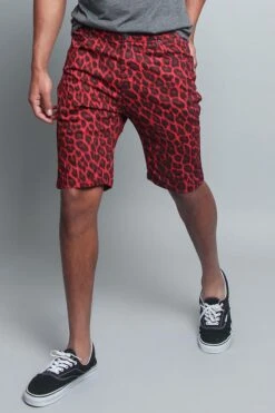 Leopard Print Shorts -Victorious DS2044 RED 2