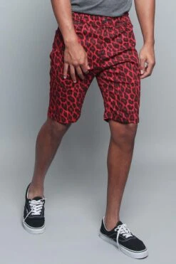 Leopard Print Shorts -Victorious DS2044 RED 4