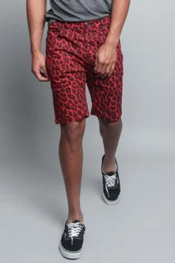 Leopard Print Shorts -Victorious DS2044 RED 5