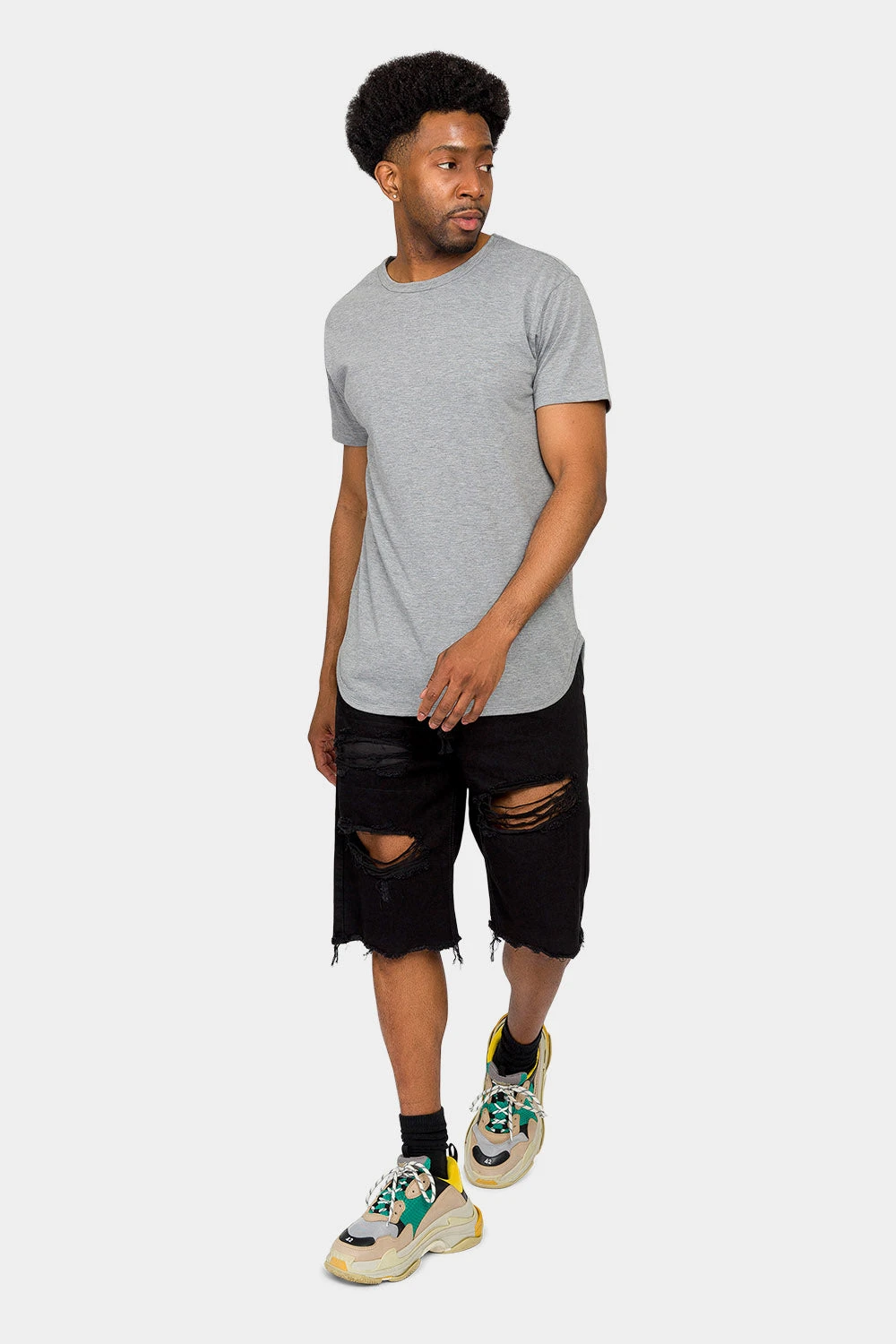 Ripped Raw Hem Denim Shorts 7 Ripped Raw Hem Denim Shorts - Image 5