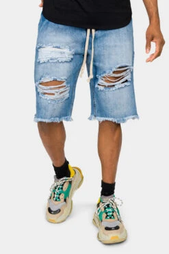 Ripped Raw Hem Denim Shorts 17 Ripped Raw Hem Denim Shorts -Victorious DS2045 IND 1