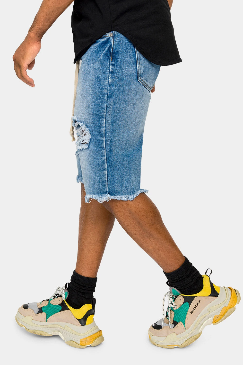 Ripped Raw Hem Denim Shorts 9 Ripped Raw Hem Denim Shorts - Image 7