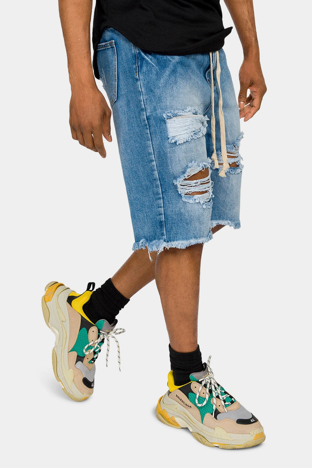 Ripped Raw Hem Denim Shorts 11 Ripped Raw Hem Denim Shorts - Image 9