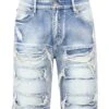 Men's Distressed Washed Out Denim Shorts -Victorious DS2082 CLD 4