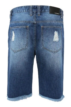 Distressed Repaired Denim Shorts -Victorious DS2097 IND BACK