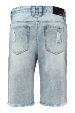 Distressed Repaired Denim Shorts -Victorious DS2097 LTI BACK