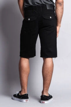 Distressed Colored Denim Shorts -Victorious DS431 BLK 3