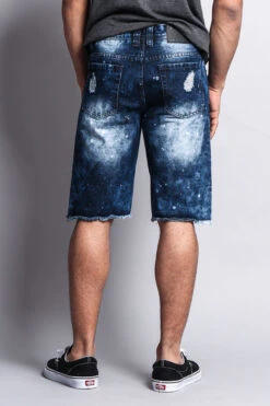 Distressed Paint Splattered Denim Shorts -Victorious DS441 IND 3