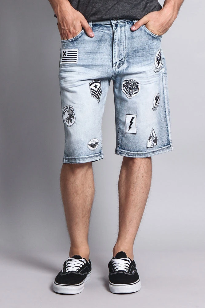 Patch Denim Shorts 2 Patch Denim Shorts