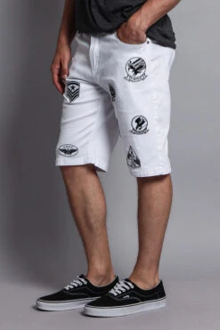 Patch Twill Shorts -Victorious DS763 WHT 2