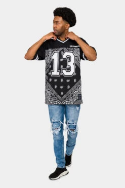 Bandana Paisley 13 Football Jersey -Victorious FJ13 BLK 5