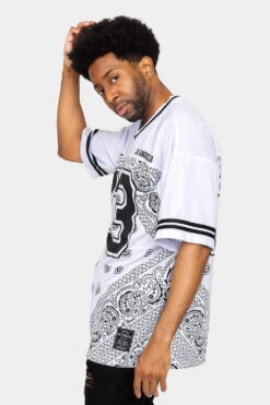 Bandana Paisley 13 Football Jersey -Victorious FJ13 WHT 2