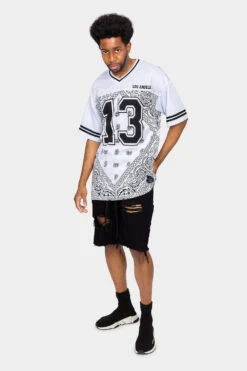 Bandana Paisley 13 Football Jersey -Victorious FJ13 WHT 5