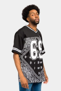 Bandana Paisley 69 Football Jersey -Victorious FJ69 BLK 4