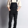 Men's Distressed Denim Overalls
