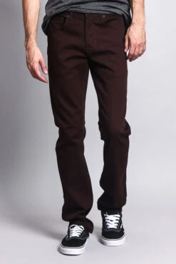 Men's Slim Fit Colored Jeans (Brown) -Victorious GS21 BRN 5