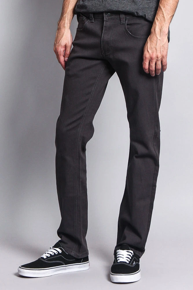 Men's Slim Fit Colored Jeans (Charcoal) 4 Men's Slim Fit Colored Jeans (Charcoal) - Image 2