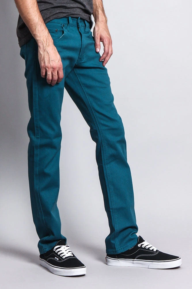 Men's Slim Fit Colored Jeans (Devil Blue) 6 Men's Slim Fit Colored Jeans (Devil Blue) - Image 4