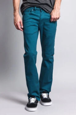 Men's Slim Fit Colored Jeans (Devil Blue) 11 Men's Slim Fit Colored Jeans (Devil Blue) -Victorious GS21 DVB 5