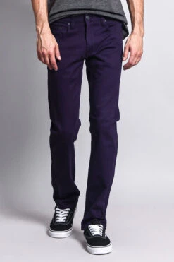 Men's Slim Fit Colored Jeans (Eggplant) 11 Men's Slim Fit Colored Jeans (Eggplant) -Victorious GS21 EGG 5