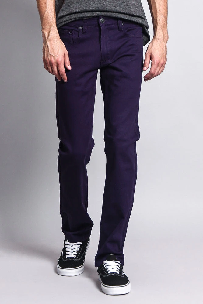Men's Slim Fit Colored Jeans (Eggplant) 7 Men's Slim Fit Colored Jeans (Eggplant) - Image 5