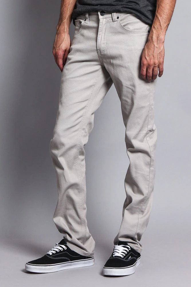 Men's Slim Fit Colored Jeans (Grey) 4 Men's Slim Fit Colored Jeans (Grey) - Image 2