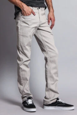 Men's Slim Fit Colored Jeans (Grey) 10 Men's Slim Fit Colored Jeans (Grey) -Victorious GS21 GRY 4
