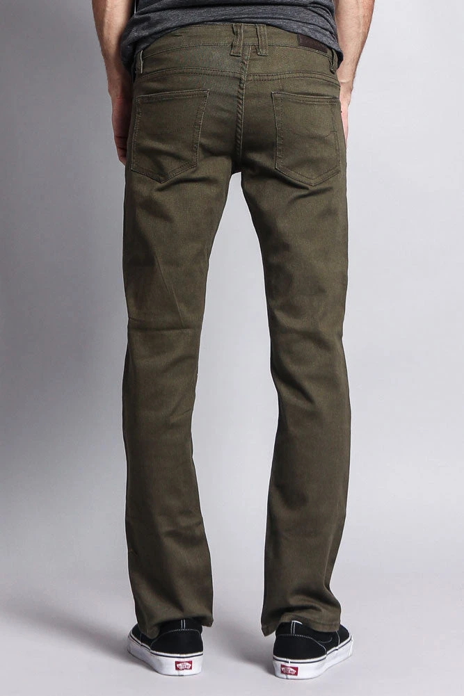 Men's Slim Fit Colored Jeans (Olive) 5 Men's Slim Fit Colored Jeans (Olive) - Image 3