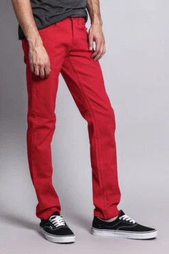 Men's Slim Fit Colored Jeans (Red) -Victorious GS21 RED 4