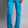 Men's Slim Fit Colored Jeans (Turquoise) -Victorious GS21 TRQ 1