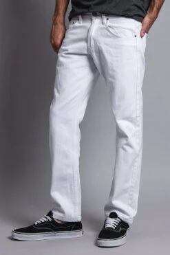 Men's Slim Fit Colored Jeans (White) -Victorious GS21 WHT 2