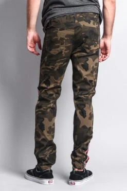 Men's Track Style Side Striped Joggers -Victorious JG3006 OCM 3