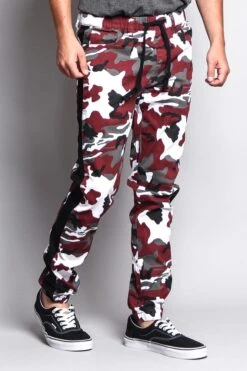 Men's Camo Jogger With Accent Band -Victorious JG3009 MRN 4