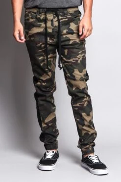 Men's Camo Jogger With Accent Band -Victorious JG3009 OLV 1